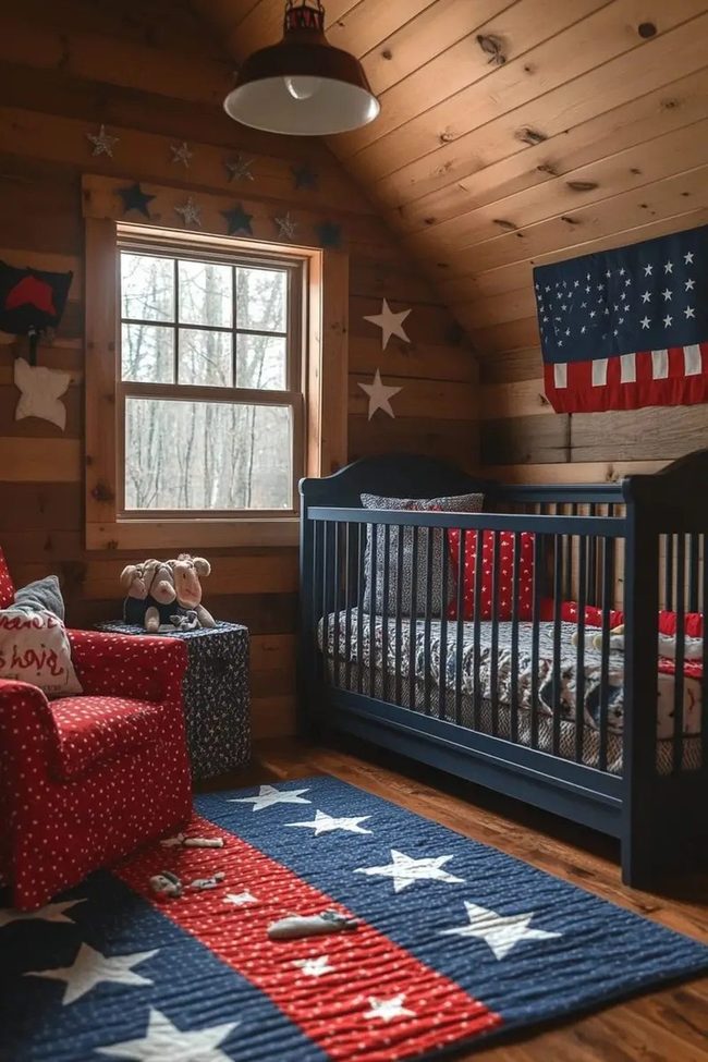 Red, White, Blue Stars Nursery