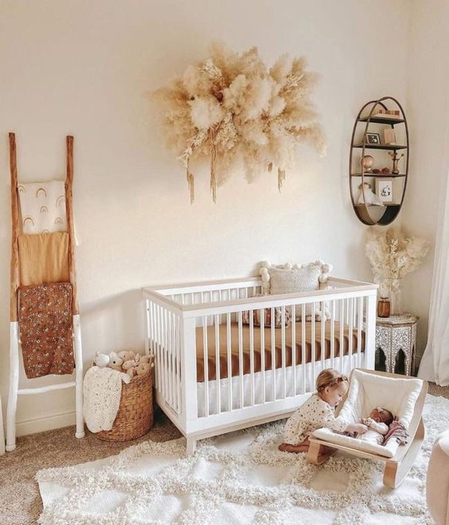 Wooden Ladder Nursery Beige