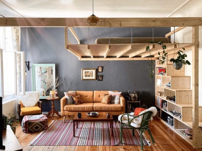 Elevated Bedroom With Living Plants