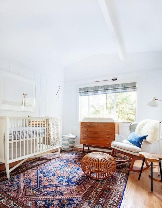 White Walls, Blue-Red Rug