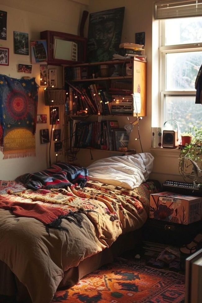 Vintage Books and Fairy Lights