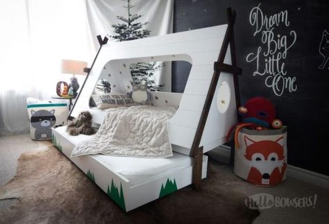 White Tent Bed Forest Dreams