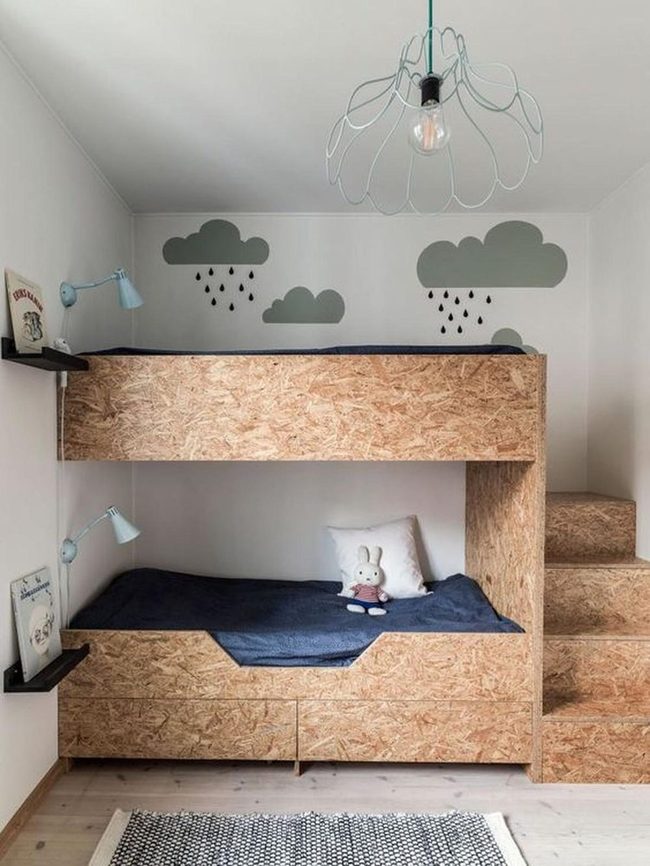 Light Wood Bunk Beds Cloud Room
