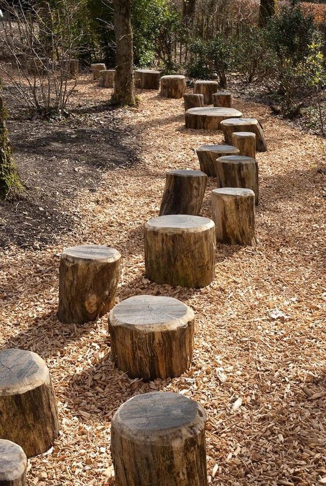 Natural Wood Stepping Stones