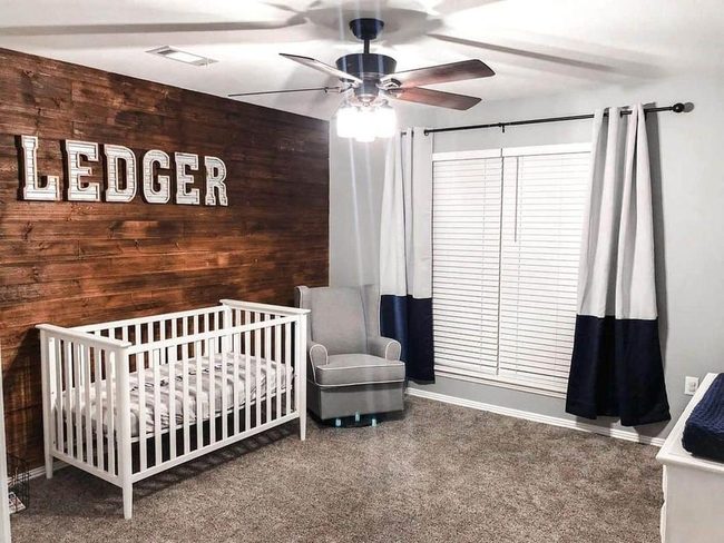 Warm Wood and White Cot