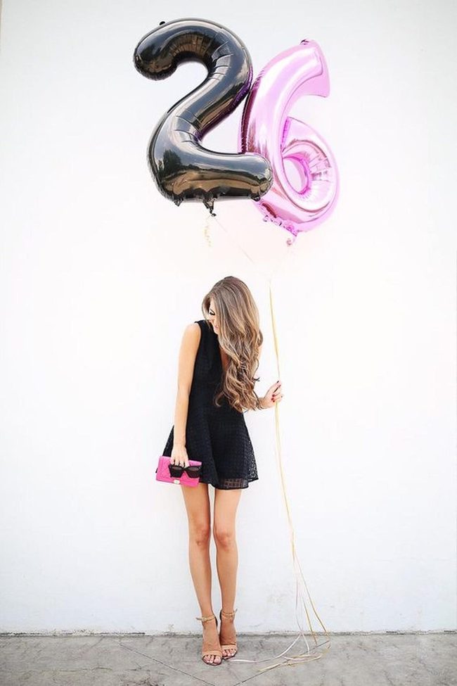 Black Pink Number Balloons