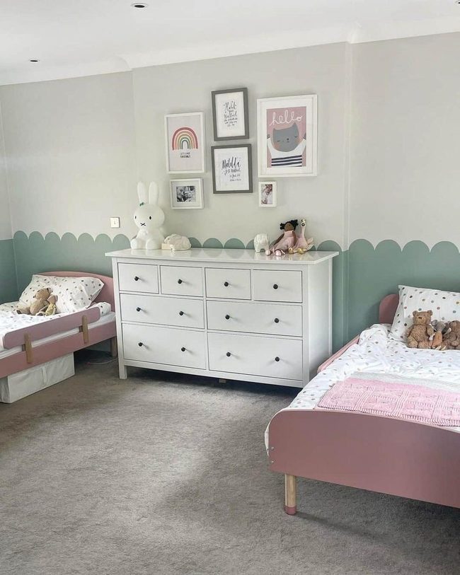 Sage Scallops Twin Bedroom