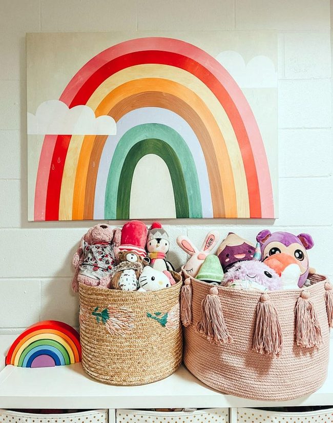 Rainbow Plush Basket Collection