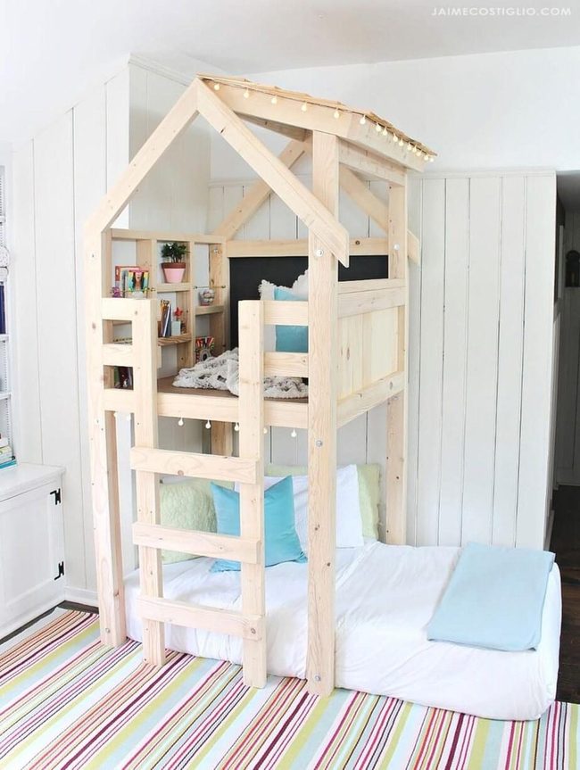 Loft Bed Climbing Hideaway