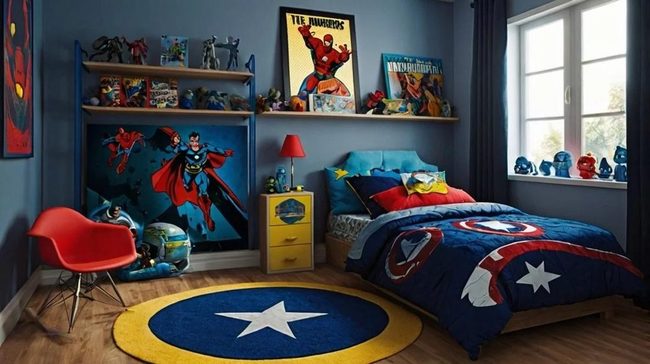 Superhero Collectibles Red Blue