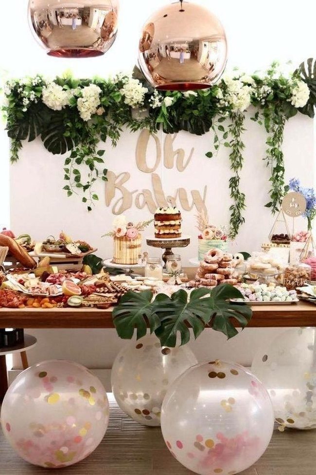 Rose Gold Baby Celebration Setup