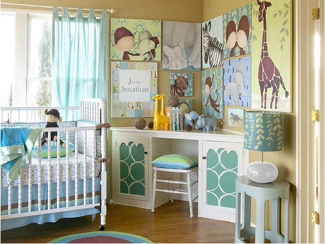 Yellow Walls, Green Accents Nursery