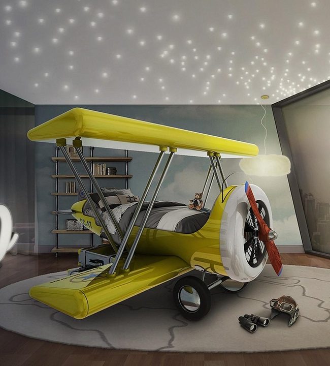 Airplane Bed Under Starlight