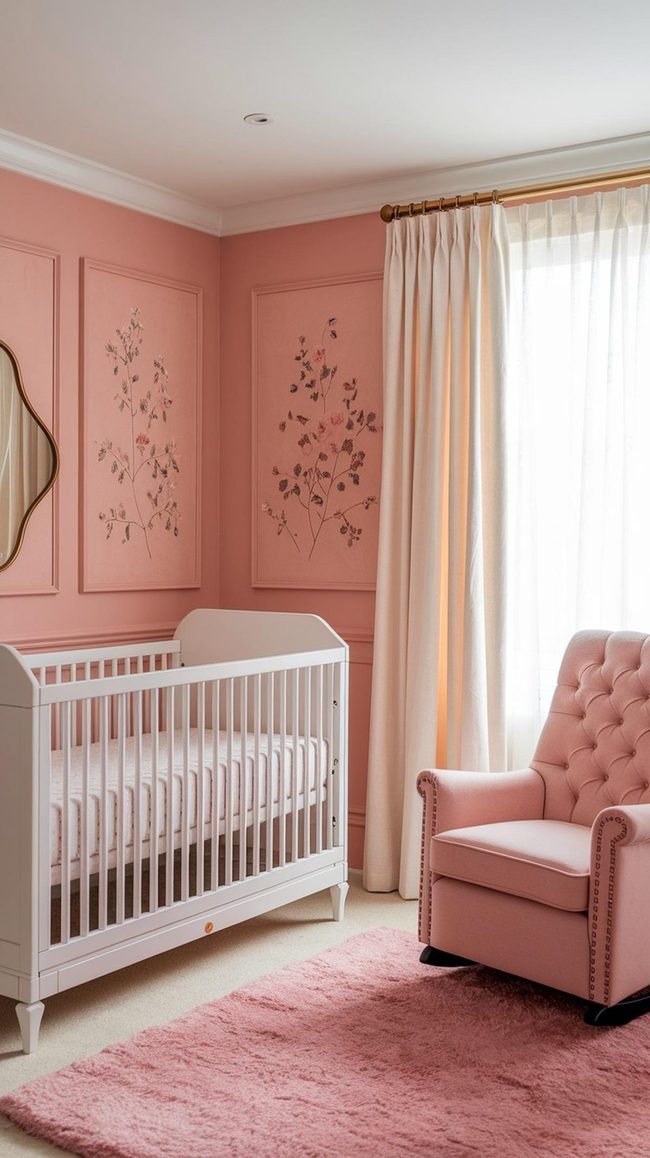 Blush Pink Convertible Crib Nursery