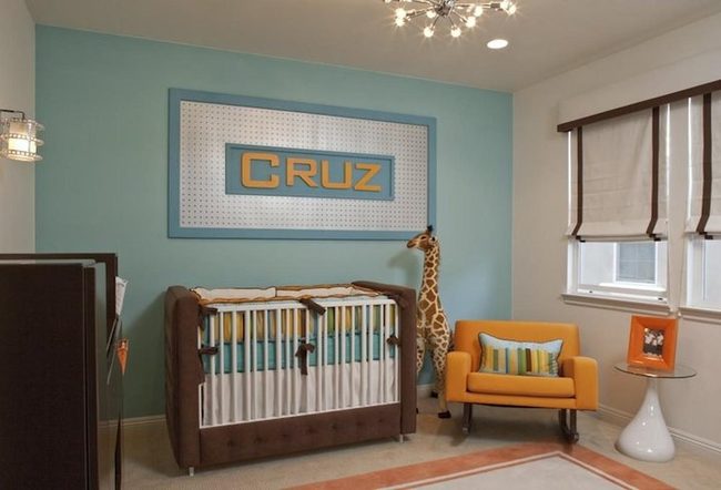 Orange Chair, Blue Nursery Sanctuary