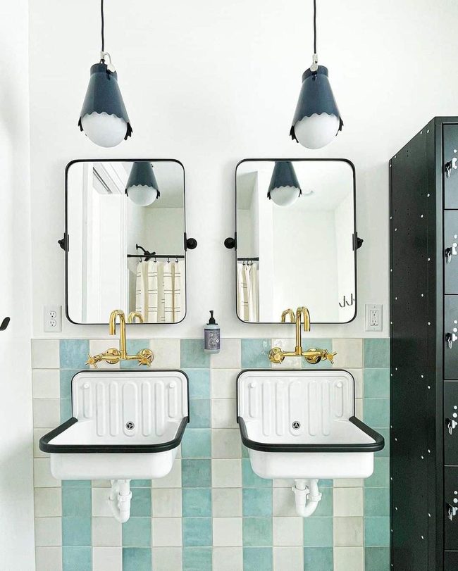 Turquoise Tiles With Gold Accents