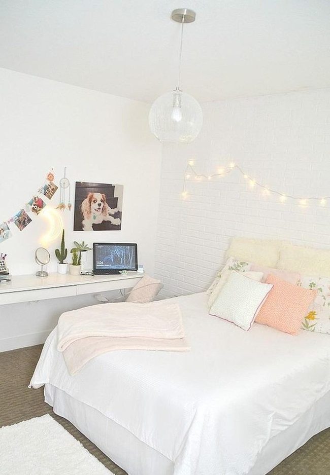 Amber String Lights Bedroom