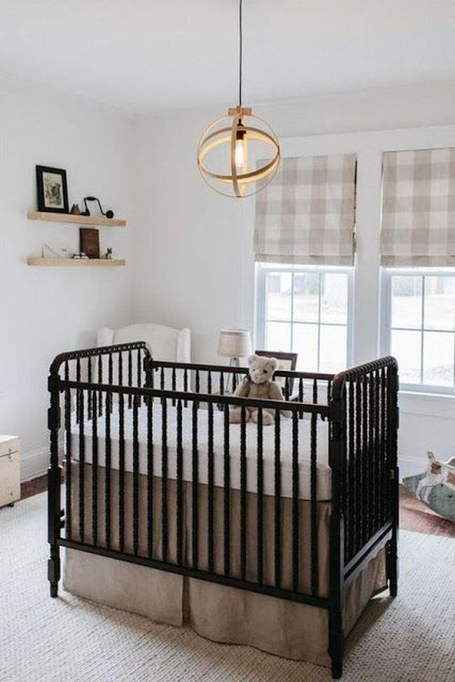 Dark Wood Crib Nursery