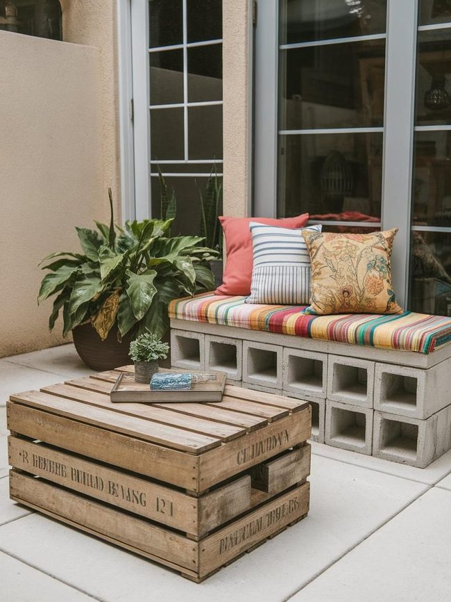 Stacked Cinder Block Systems Table