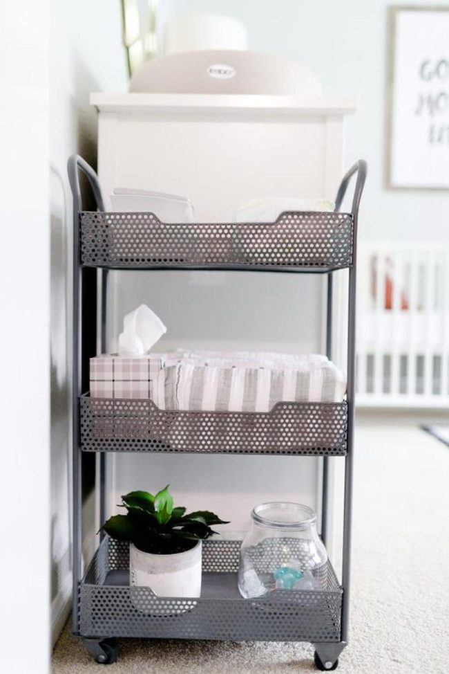 Dark Metal Storage Carts