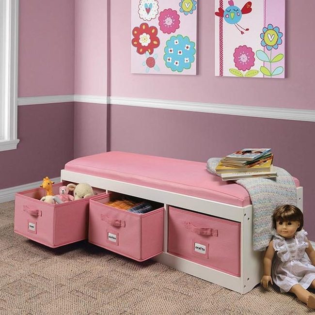 Colorful Storage Bench For Girls