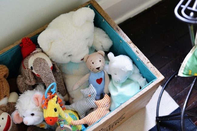 Wooden Toy Box Stuffed Friends