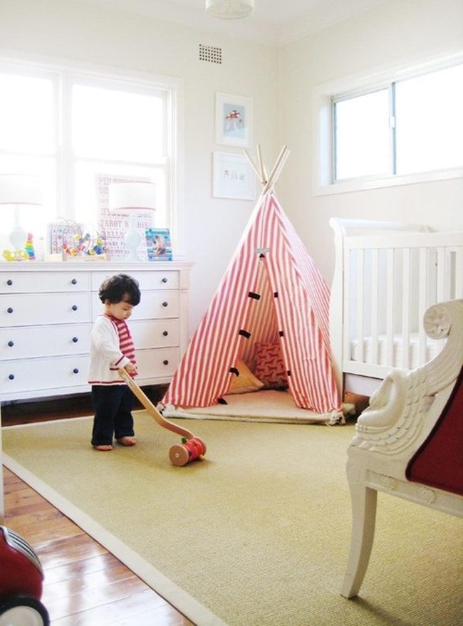 Red Striped Tent Nursery