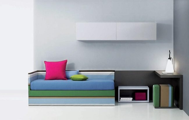 Blue Striped Couch Statement