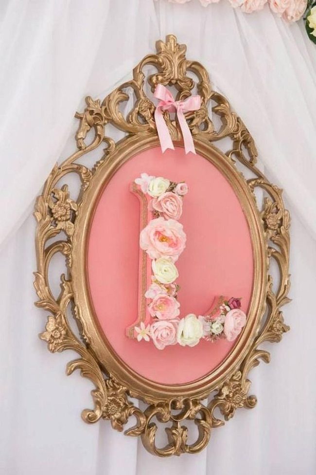 Gold Floral Initial L