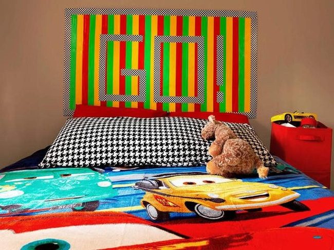 Red Striped Race Car Room