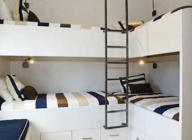 White Bunks, Blue Stripes, Shared Space
