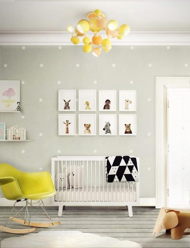 Yellow Chairs, Gray Walls, Starry Nursery