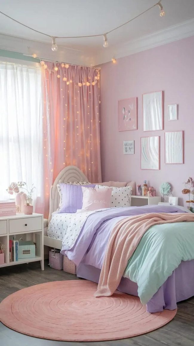 Lavender Mint Pink Dorm