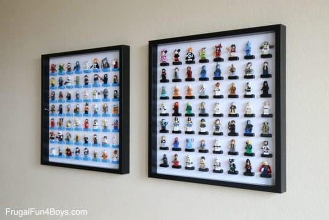 White Frame Lego Figure Display