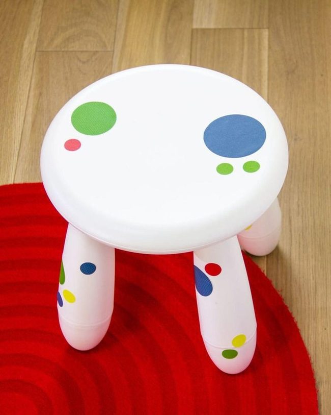 Polka Dot Stool White