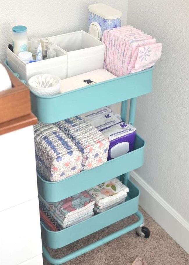 Teal Three-Tier Diaper Organization
