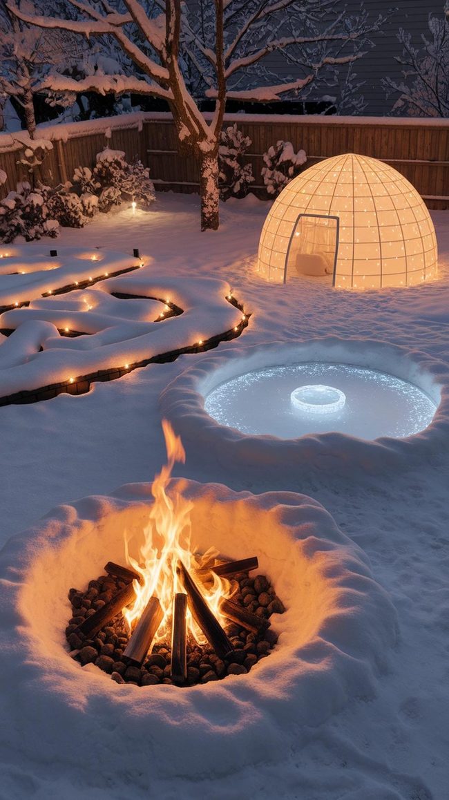 Kid-Sized Fire Pit Winter Gathering