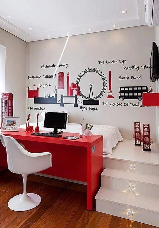 Red Furniture Meets London Urban Art