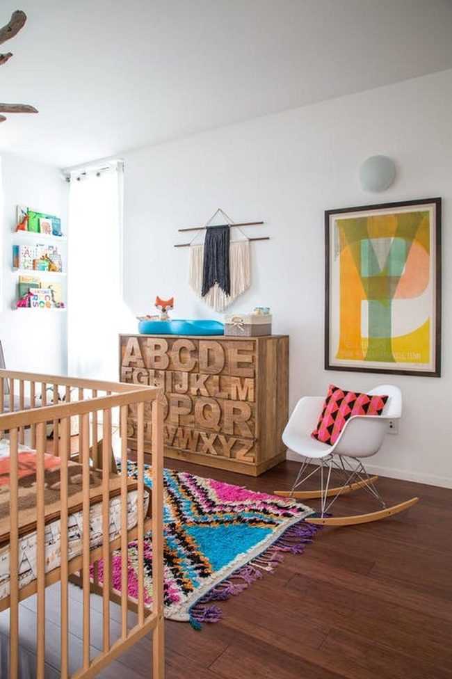 Pink Blue Geometric Nursery