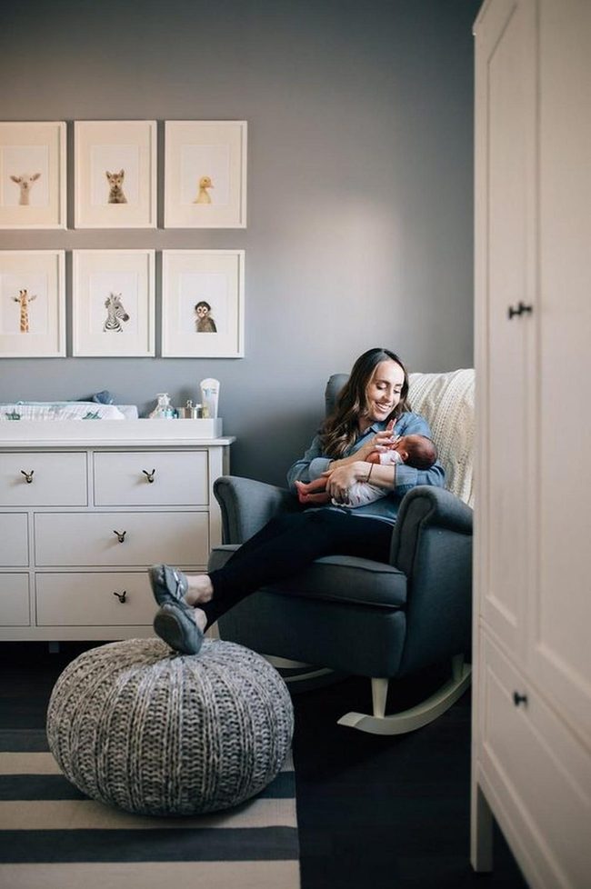 Gray Nursery With Animal Art