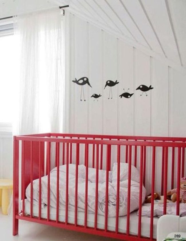 Red Crib Modern Nursery