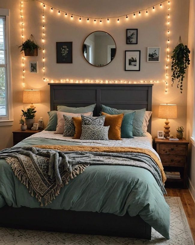 Warm Twinkling Bedroom Lights