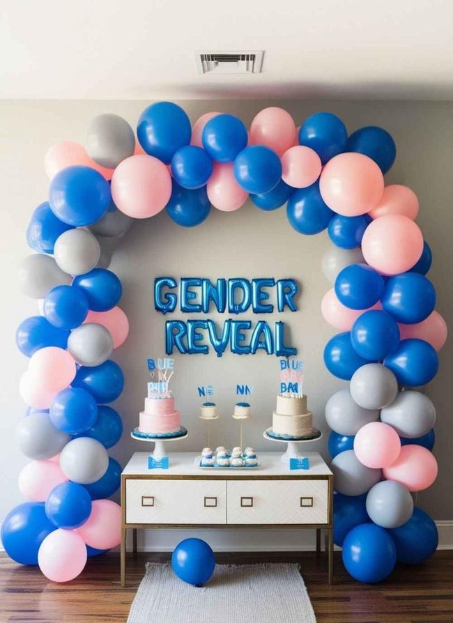 Oversized Balloons Frame Gender Reveal Moments