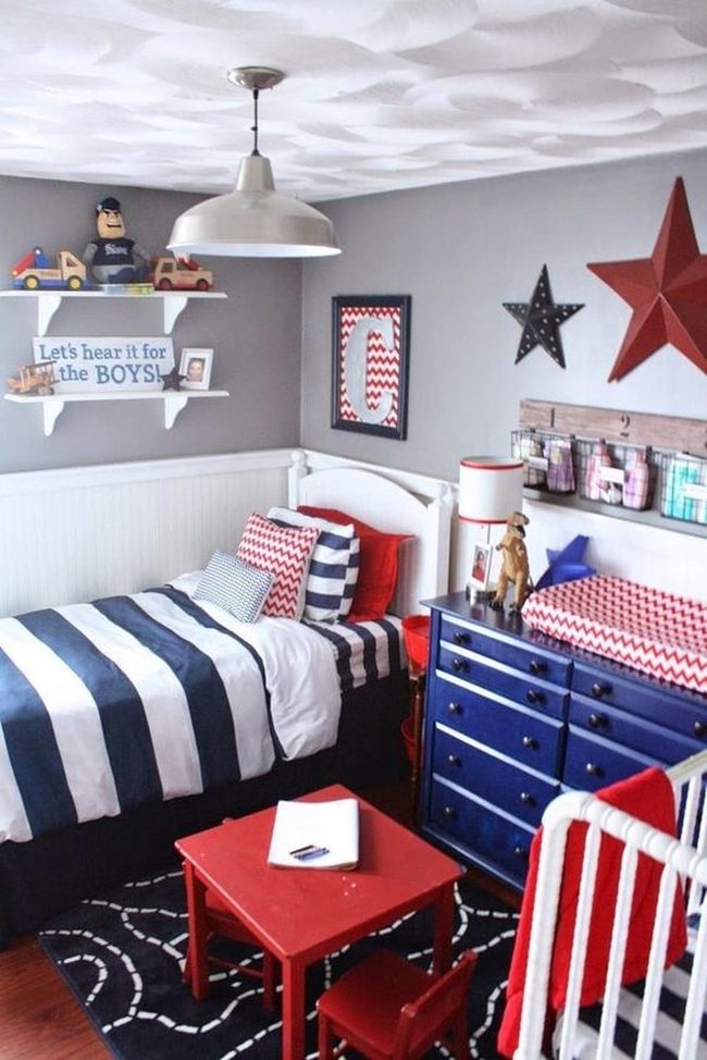 Navy Stripes With Giant Stars