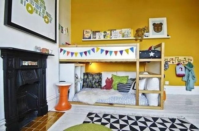 Bright Yellow Walls, Wooden Bunks