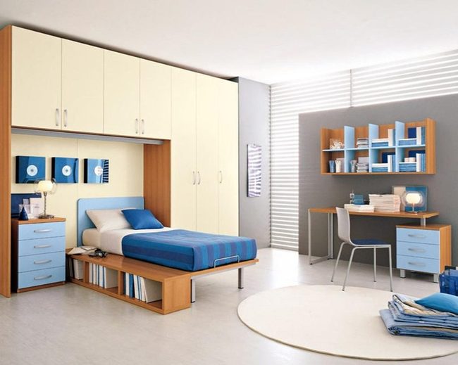 Blue Wood Bedroom Brightness