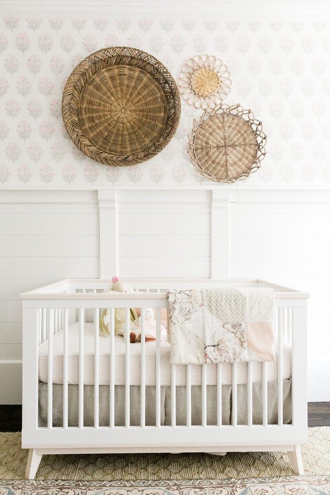 Wicker Baskets Soft Nursery Wall