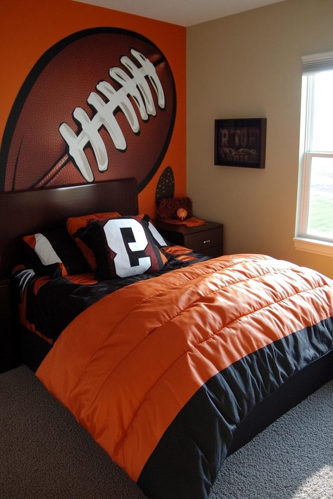 Basketball Orange Team Colors Wall