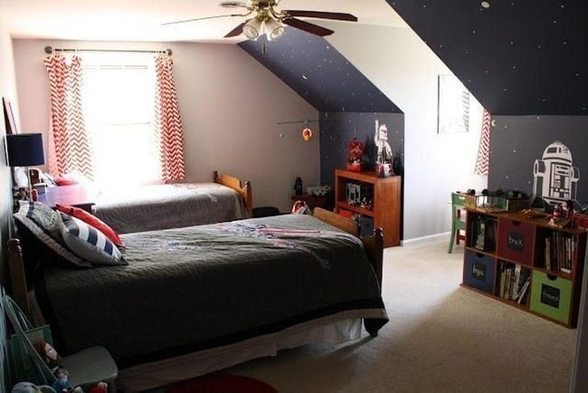 Red Chevron Star Wars Bedroom