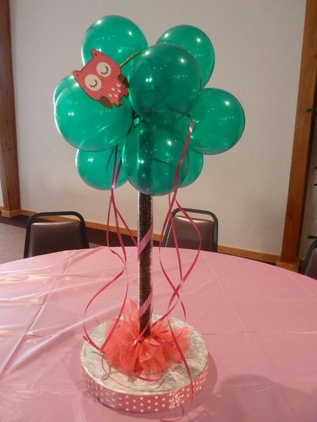 Green Balloon Party Centerpiece